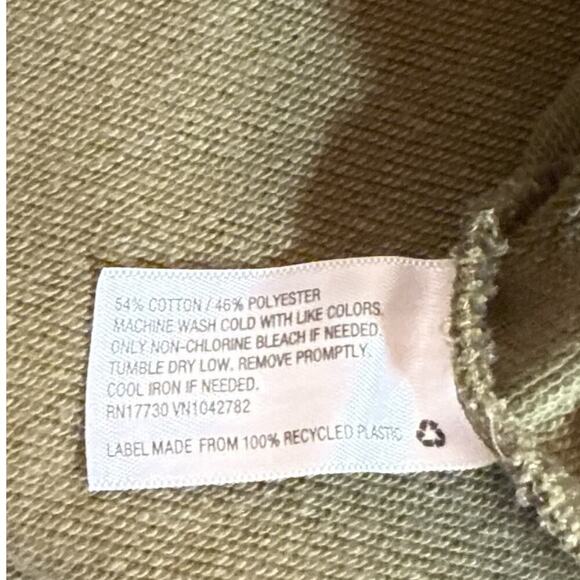 Colsie Women French Terry Crewneck Hi-Low Hem  Pullover Sweatshirt Size XL Green - Picture 9 of 9